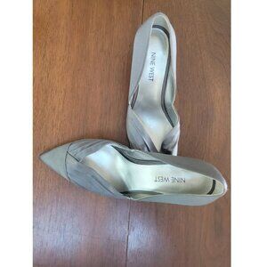 Nine west silver heels, 7